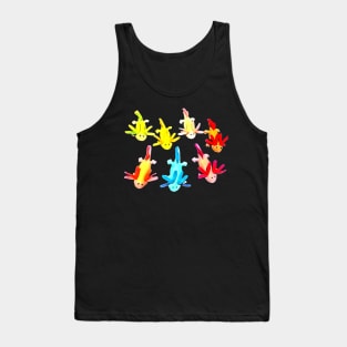 Many Colorful Axolotls are exploring the world Tank Top